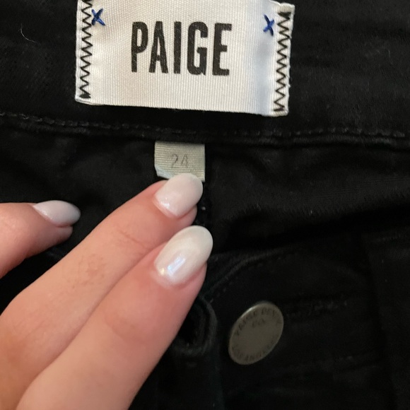 PAIGE Verdugo Ankle in Black Overdye w Knee Slash Size: 24 - Picture 7 of 8